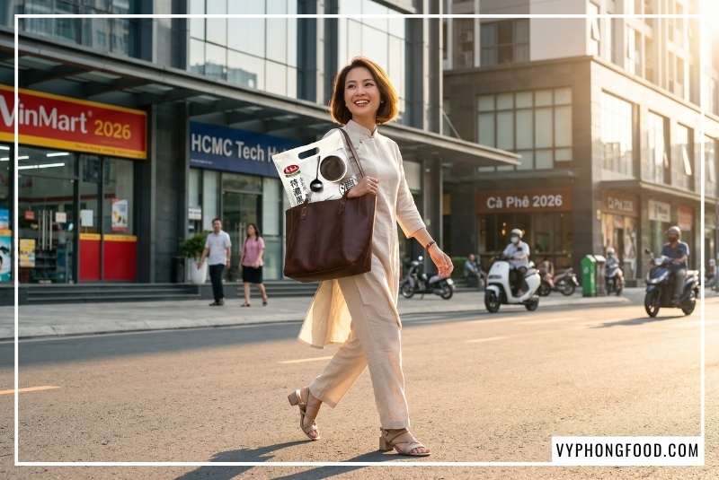Hình ảnh mẹ bỉm hiện đại đang pha ngũ cốc dinh dưỡng Greenmax Đài Loan nhằm tận dụng tối đa công dụng của bột mè đen và cách dùng bột mè đen đúng chuẩn giúp lợi sữa, ngừa táo bón sau sinh.