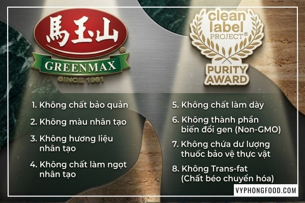 Bột ngũ cốc dinh dưỡng Greenmax Đài Loan đạt chuẩn Double Clean Label không phụ gia giúp giải đáp thắc mắc bột ngũ cốc đài loan có tốt không.