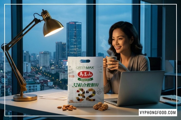 Bột ngũ cốc dinh dưỡng giảm cân Greenmax không đường tinh luyện, hỗ trợ kiểm soát đường huyết an toàn cho người tiểu đường.