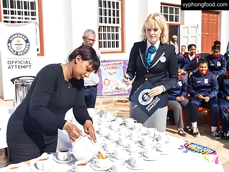 Wupperthal woman sets Guinness World Record with South African Rooibos Tea, highlighting caffeine-free herbal tea rich in antioxidants, officially imported by vyphongfood.com under the African Dawn brand.