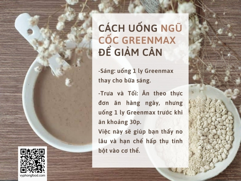 Hình ảnh bột ngũ cốc dinh dưỡng không đường giúp giảm cân thương hiệu GREENMAX Đài Loan, công thức ít calo, giàu chất xơ, phù hợp người ăn kiêng và kiểm soát cân nặng.