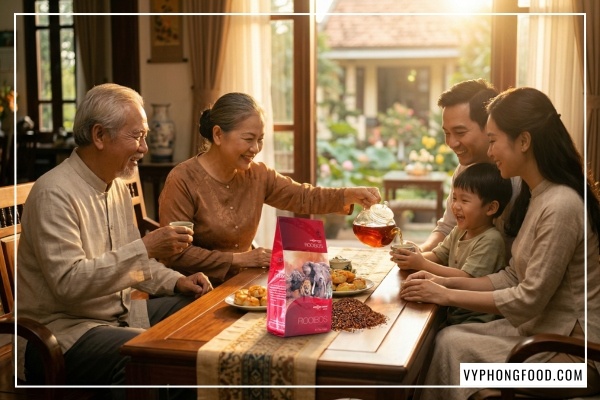 Hộp trà rooibos Nam Phi African Dawn chính hãng - Giải đáp thắc mắc trà rooibos mua ở đâu an toàn cho cả gia đình, cho trẻ nhỏ và bà bầu