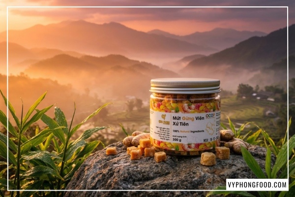 Quy Trình Chế Biến Mứt Gừng Viên QNA Farm Đạt Chuẩn Quốc Tế ISO 22000:2018.