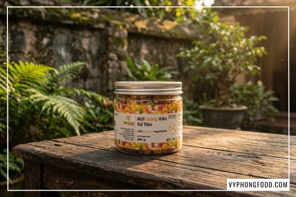 Quy Trình Chế Biến Mứt Gừng Viên QNA Farm Đạt Chuẩn Quốc Tế ISO 22000:2018.