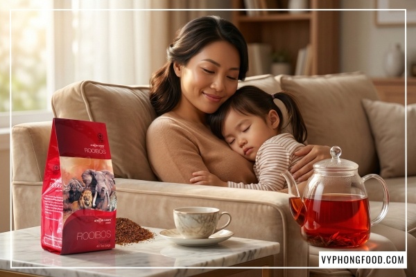 trà rooibos có tác dụng gì cho mẹ và bé.