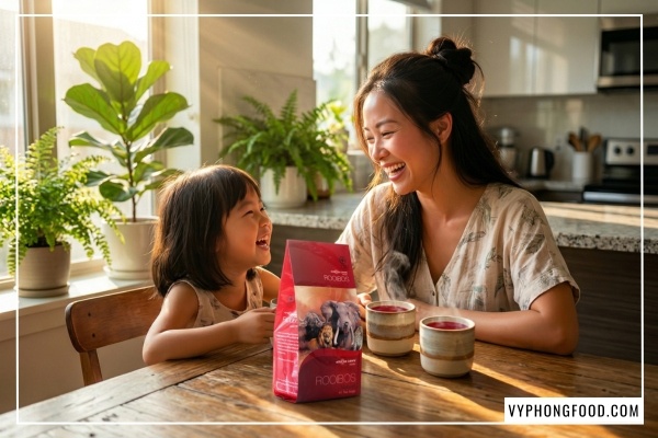 trà rooibos có tác dụng gì cho mẹ và bé.