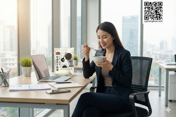 Bột ngũ cốc dinh dưỡng từ mè đen Greenmax Đài Loan trên nền thiên nhiên, gợi ý bữa sáng lợi sữa nhanh gọn cho mẹ bỉm.