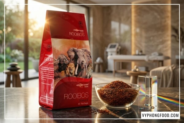 Trà rooibos túi lọc African Dawn giàu chất chống oxy hóa aspalathin giúp ngăn ngừa lão hóa và tăng cường miễn dịch cung cấp bởi vyphongfood.com