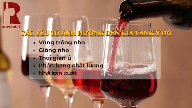 Các yếu tố ảnh hưởng đến giá vang đỏ Ý