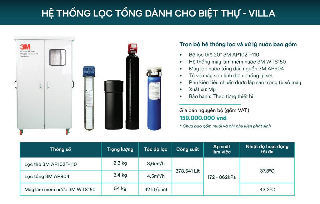 Hệ thống lọc tổng biệt thự cao cấp 3M Aquapure Mỹ