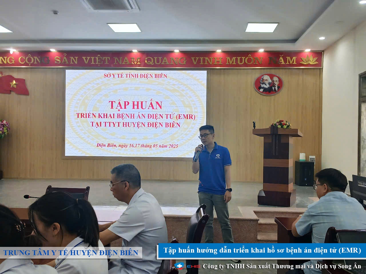 Đội ngũ Song Ân tập huấn E-EMR tại Trung tâm Y tế Thanh An, Sở Y tế Điện Biên tháng 5/2025