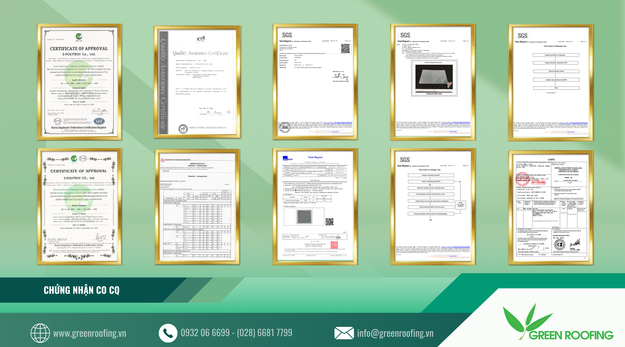 Chất lượng Quốc tế – Chứng nhận CO/CQ