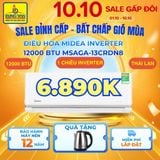 Xả Kho 10.10: Điều Hòa Midea 12000 BTU Inverter Giá Sập Sàn Chưa Từng Có
