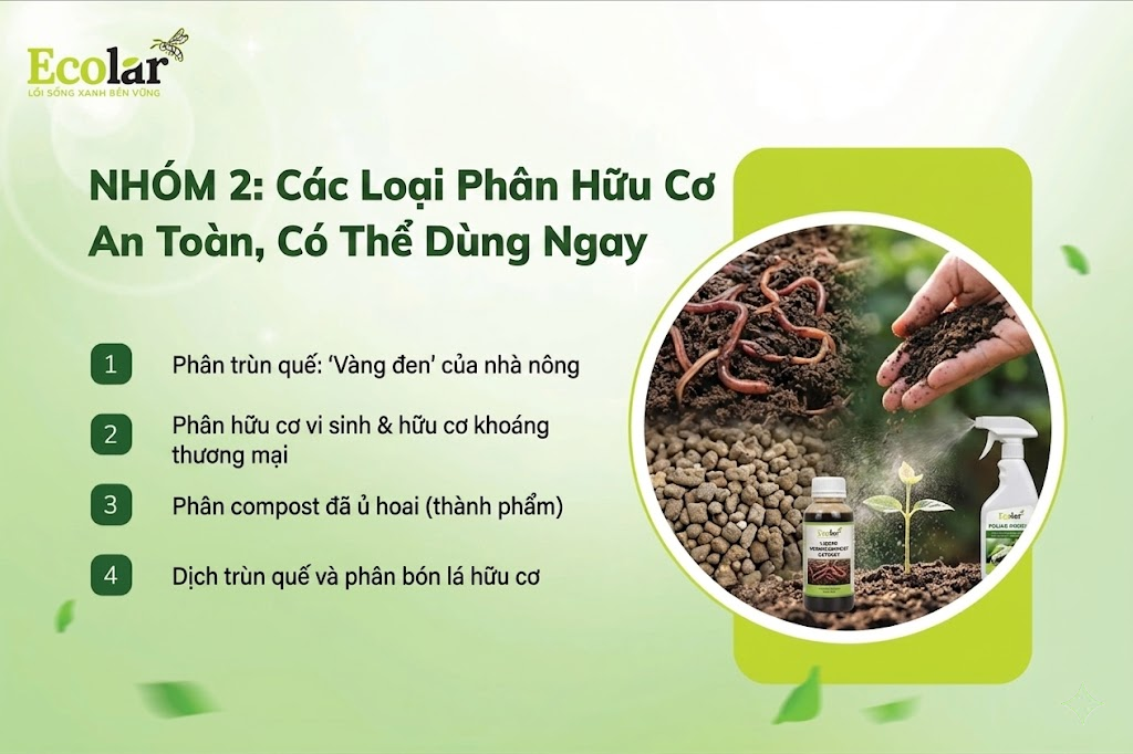 NHÓM 2: Các Loại Phân Hữu Cơ An Toàn, Có Thể Dùng Ngay