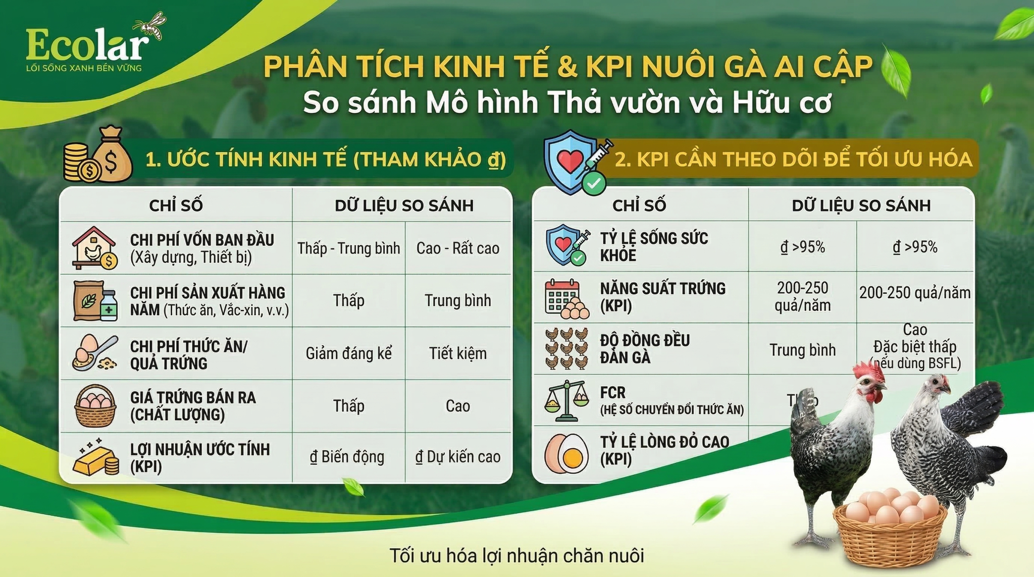 Ước tính kinh tế sơ bộ & KPI cần theo dõi cho từng mô hình