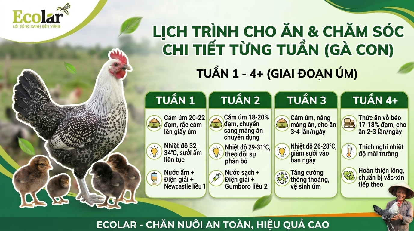 Lịch Trình Cho Ăn & Chăm Sóc Chi Tiết Từng Tuần