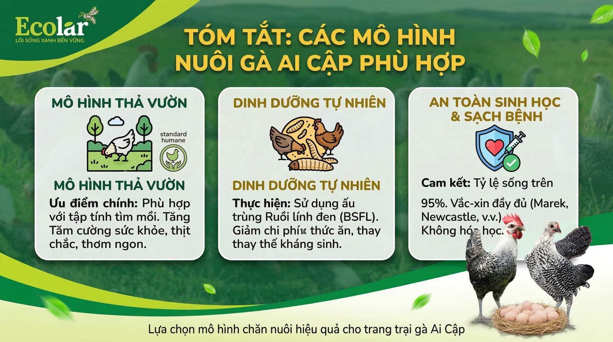 Gà Ai Cập phù hợp nuôi theo mô hình nào?