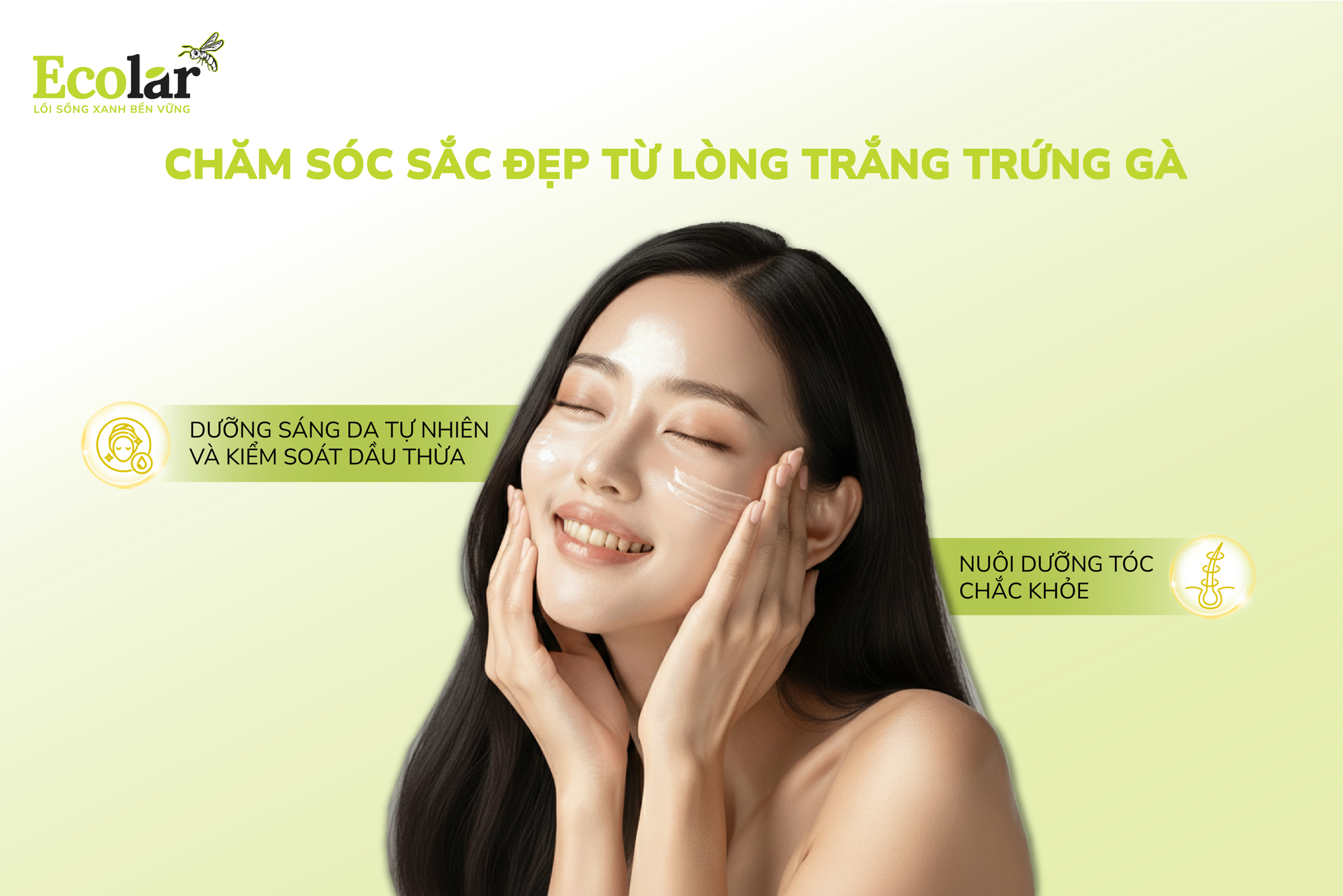 Lòng trắng trứng gà giúp dưỡng sáng da và nuôi tóc chắc khỏe