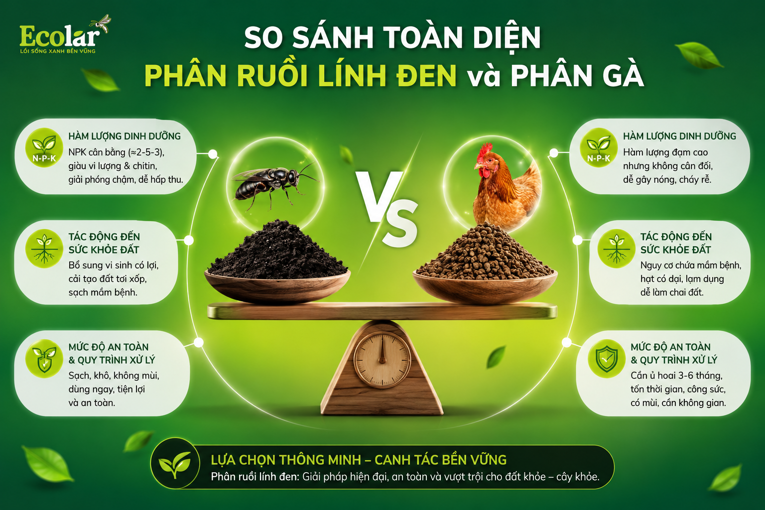 Đặt Lên Bàn Cân: So Sánh Toàn Diện Phân Ruồi Lính Đen và Phân Gà