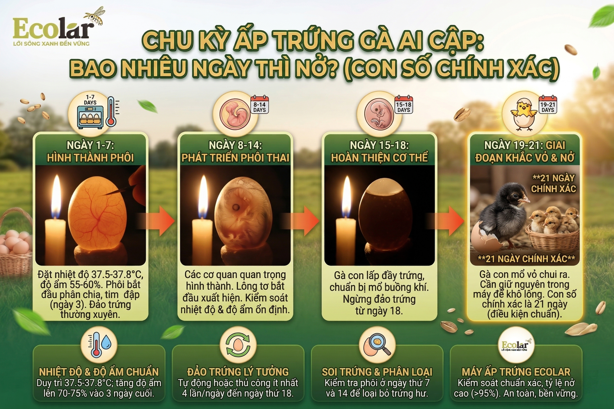 Trứng Gà Ai Cập Bao Nhiêu Ngày Thì Nở? Con Số Chính Xác