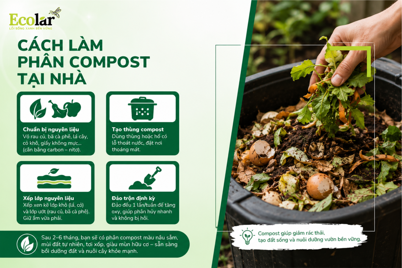 Cách làm phân compost tại nhà