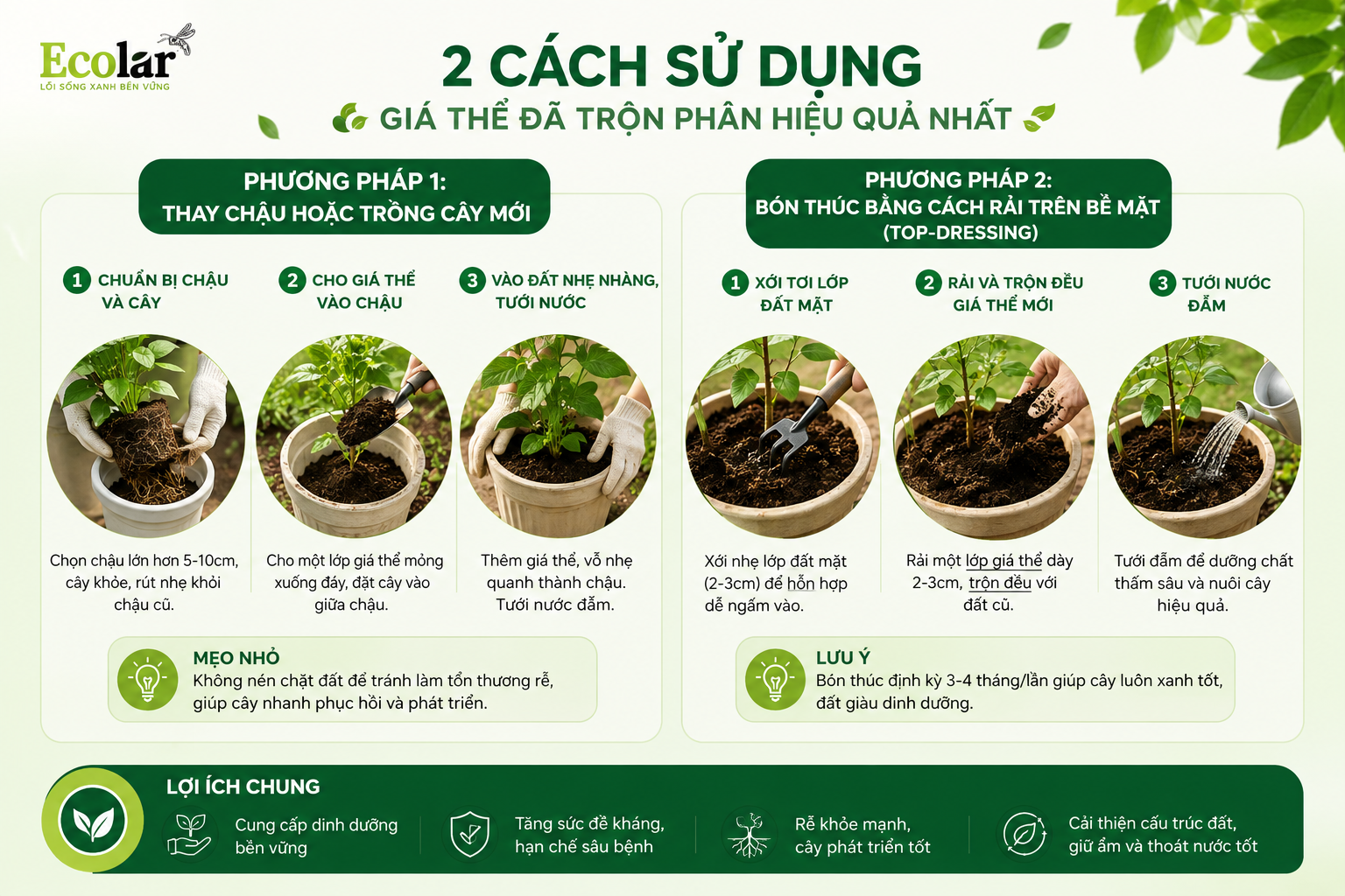 2 Cách Sử Dụng Giá Thể Đã Trộn Phân Hiệu Quả Nhất