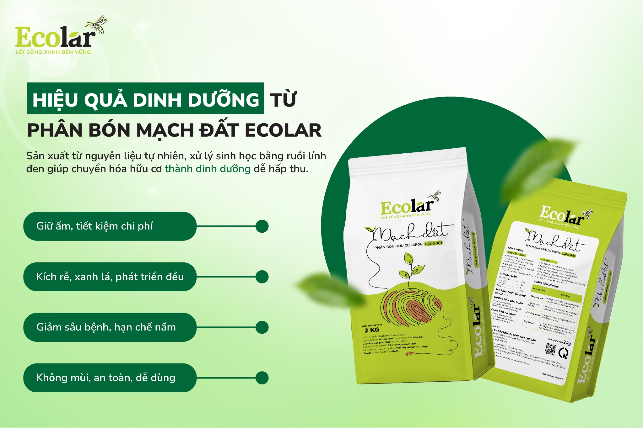 Hiệu quả dinh dưỡng từ phân bón Mạch Đất Ecolar