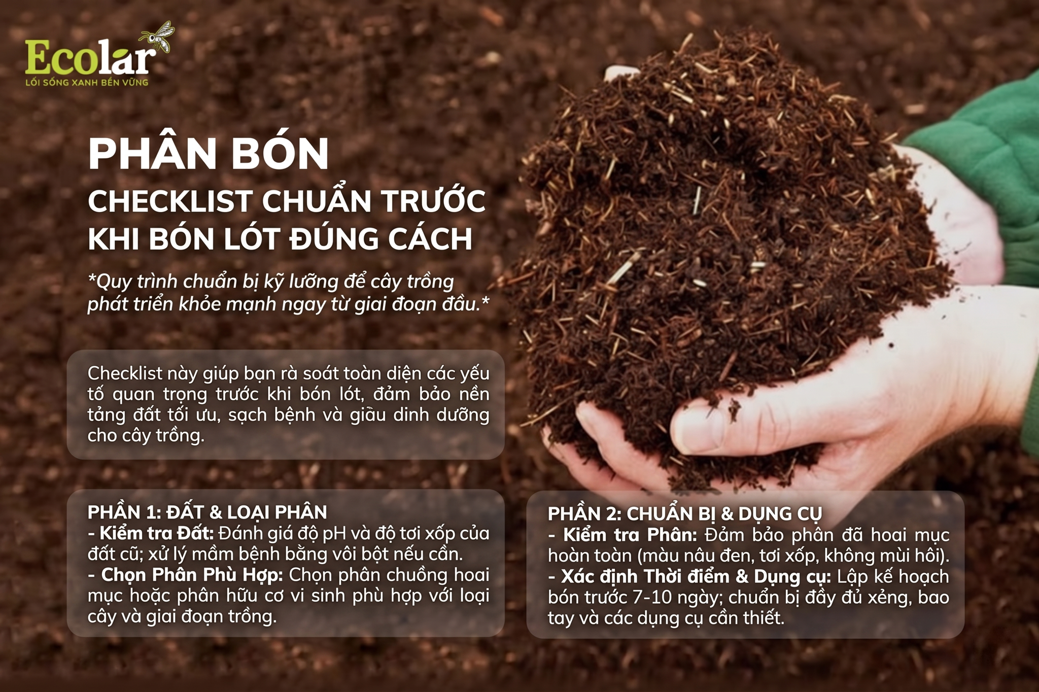 Checklist chuẩn trước khi bón lót bằng phân hữu cơ đúng cách