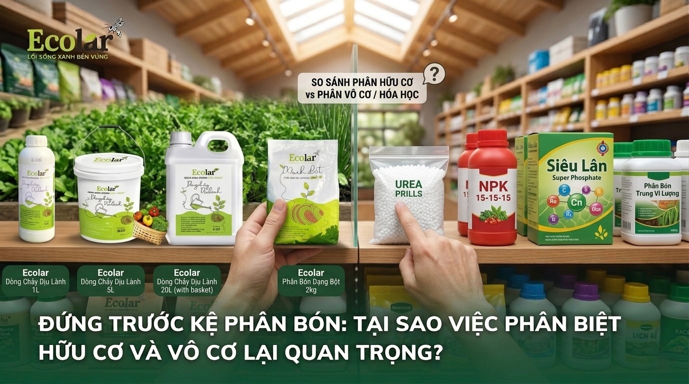 Đứng Trước Kệ Phân Bón: Tại Sao Việc Phân Biệt Hữu Cơ và Vô Cơ Lại Quan Trọng?