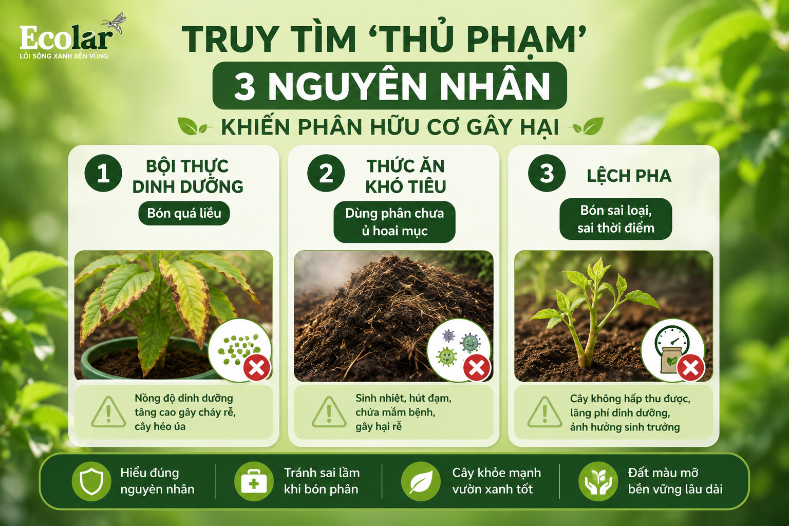 Truy Tìm 'Thủ Phạm': 3 Nguyên Nhân Phổ Biến Khiến Phân Hữu Cơ Gây Hại
