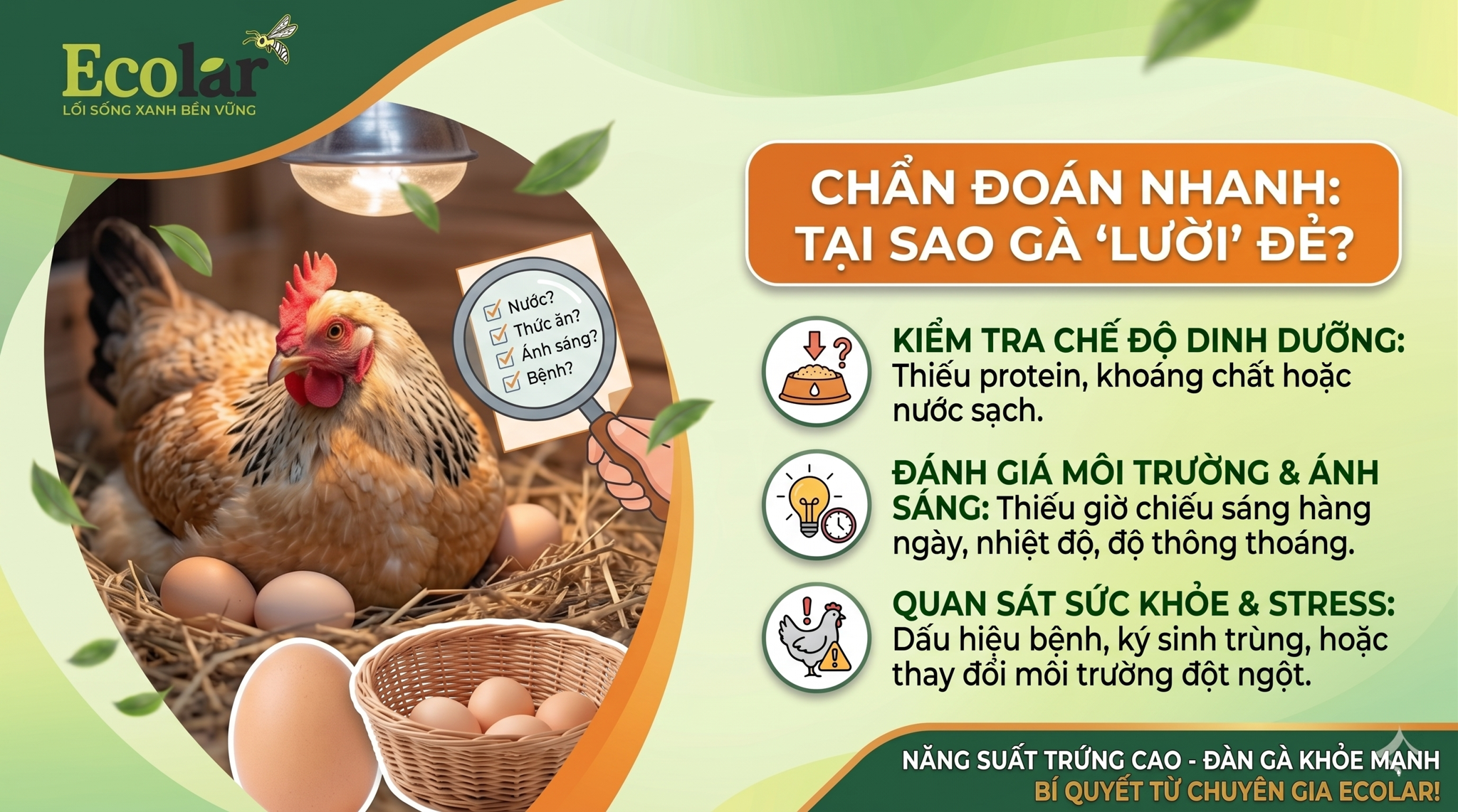 Gà Bỗng Dưng 'Lười' Đẻ? Đừng Vội Lo, Hãy Bắt Đầu Từ Việc Chẩn Đoán Nhanh