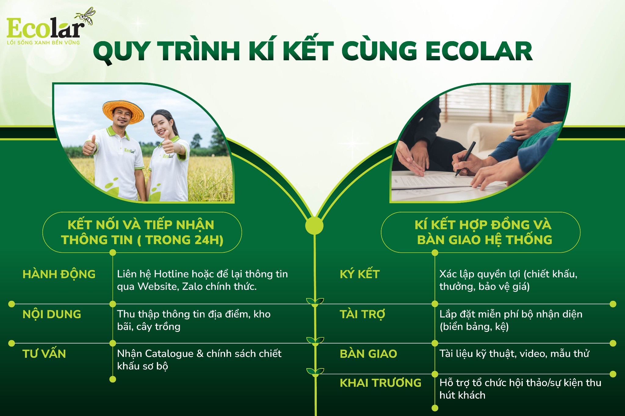 quy trình ký kết cùng ecolar