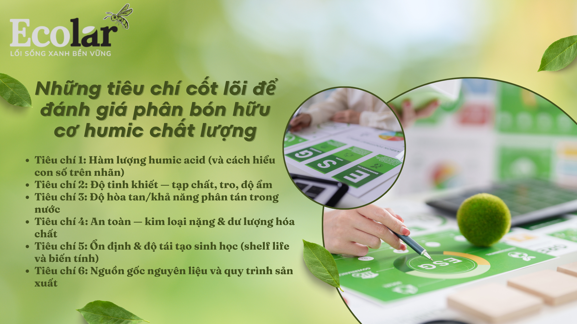 tiêu chí đánh giá phân bón hữu cơ