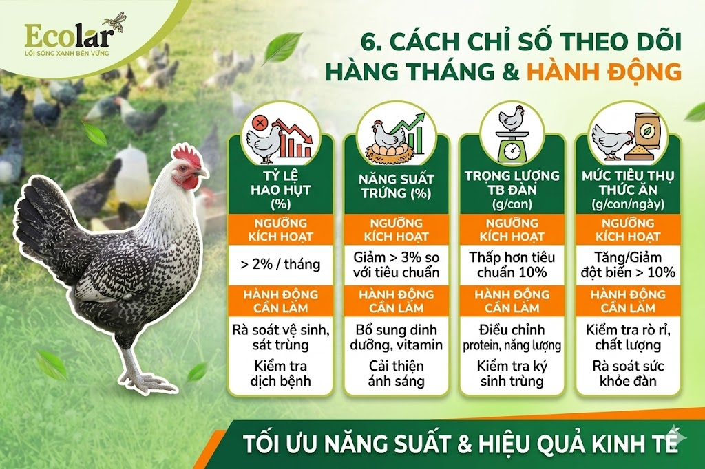 Các chỉ số phải theo dõi hàng tháng và ngưỡng kích hoạt hành động
