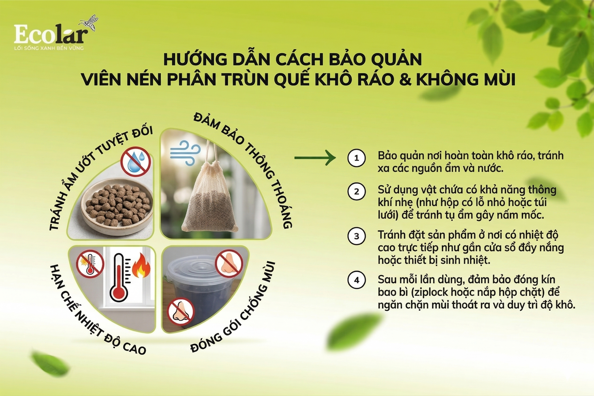 Dạng viên nén khô ráo, không 'ám ảnh' mùi hôi