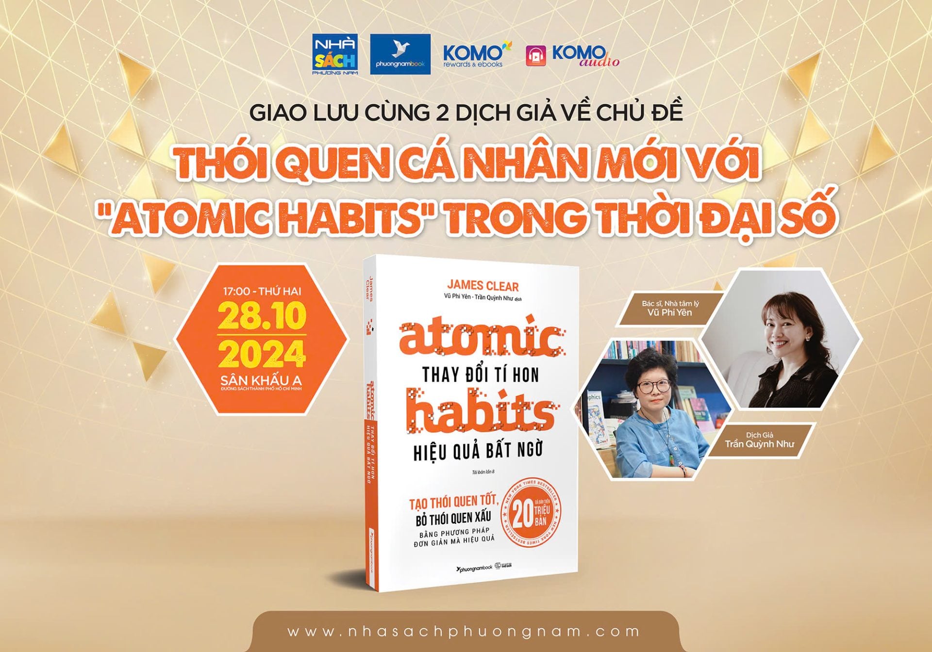 Sự kiện giao lưu THÓI QUEN CÁ NHÂN MỚI VỚI “ATOMIC HABITS” TRONG THỜI ĐẠI SỐ