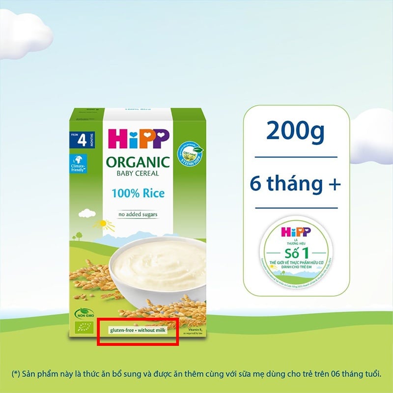 Đặc điểm nhận biết bột ăn dặm HiPP không chứa sữa