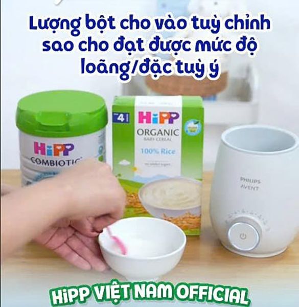 Căn chỉnh lượng bột ăn dặm HiPP cho phù hợp