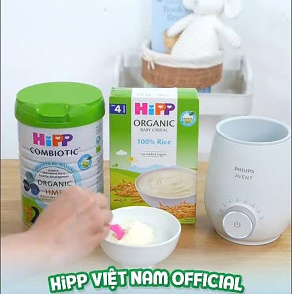 Pha bột ăn dặm HiPP với sữa công thức