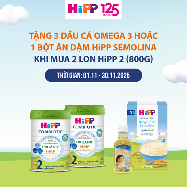 Combo 2 lon Sữa HiPP 02&nbsp;Organic Combiotic®