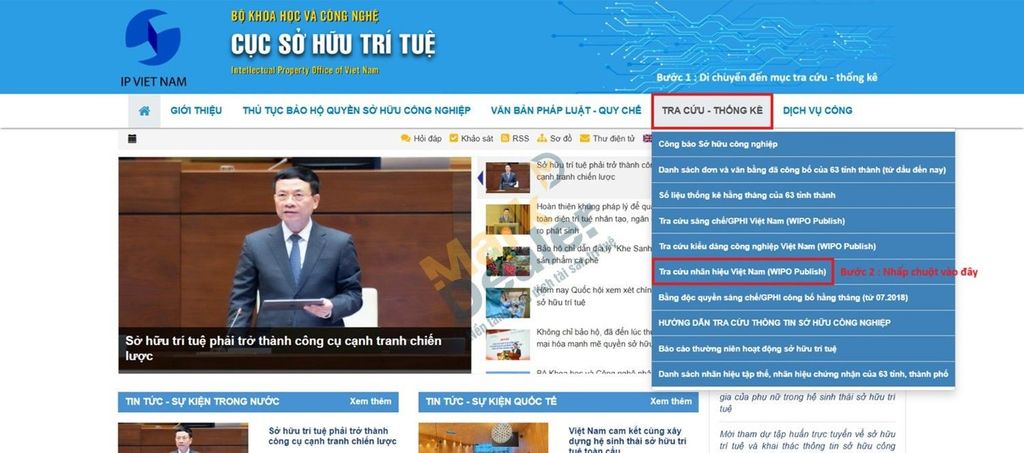 Tra cứu&nbsp;trên cổng thông tin của Cục Sở Hữu Trí Tuệ ( IP VIET NAM ) 1
