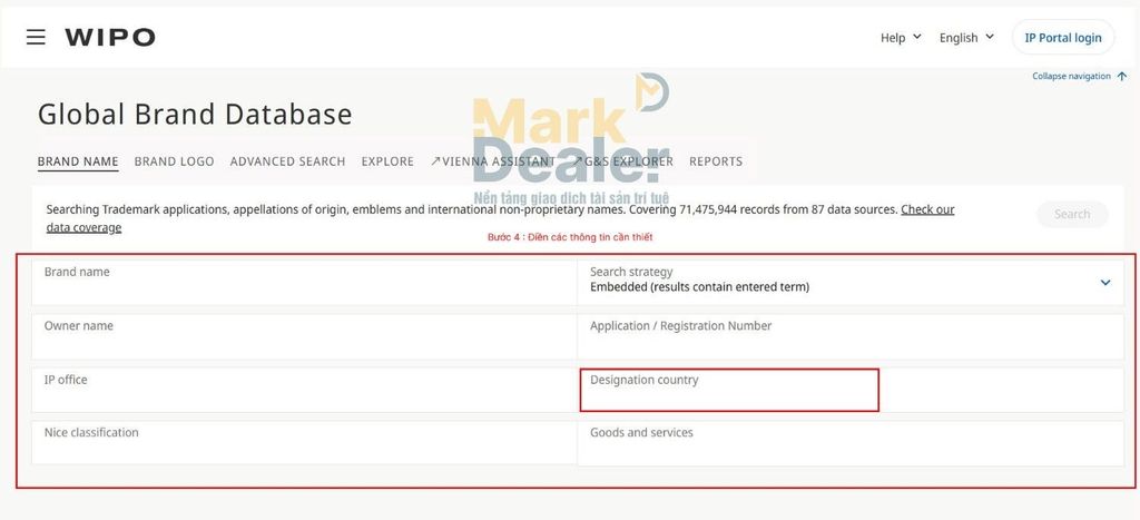 Tra cứu online tổ chức Sở Hữu Trí Tuệ thế giới ( WIPO ) 3