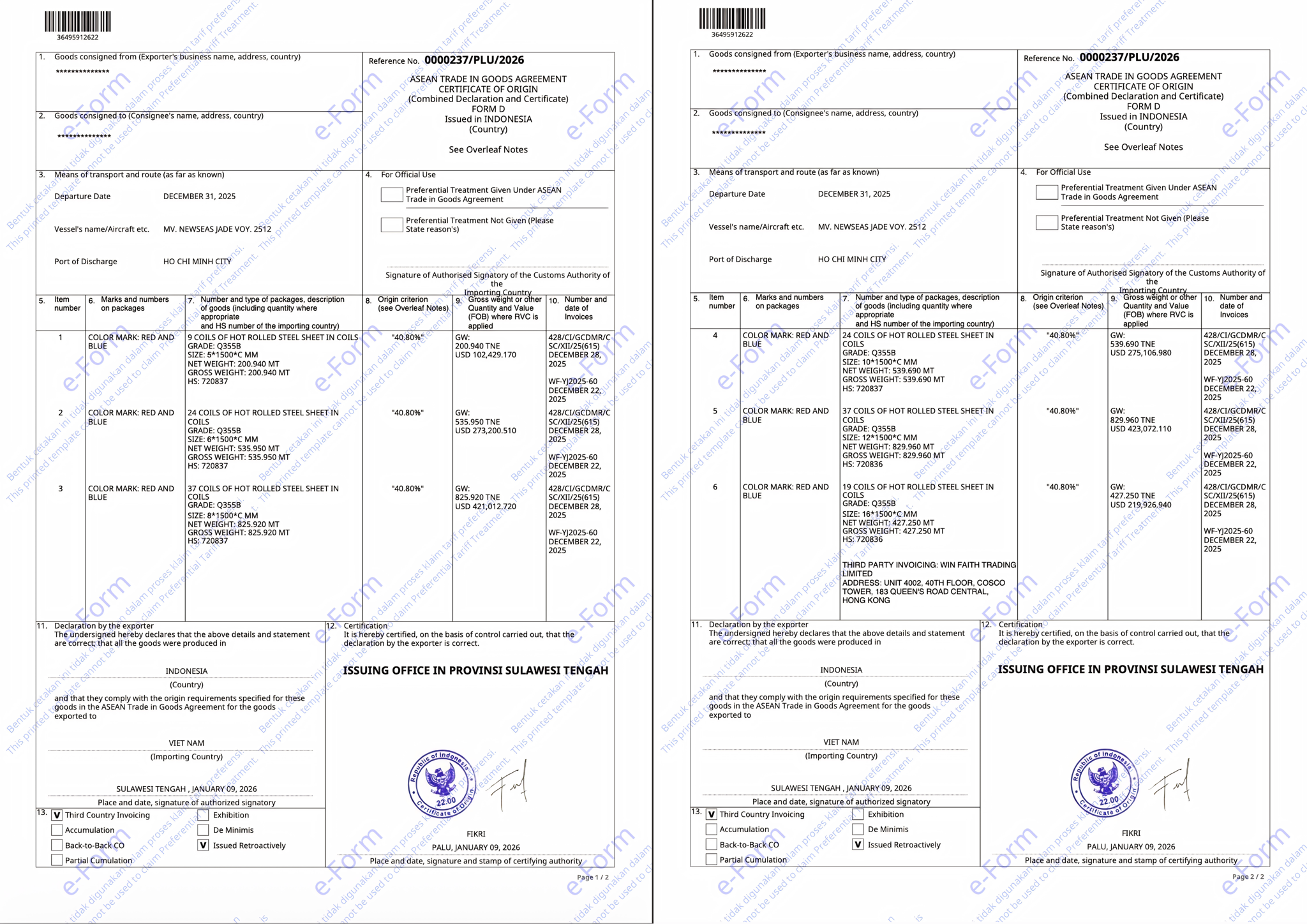 Chứng chỉ CO (Certificate of Origin) trong thép là giấy chứng nhận nguồn gốc xuất xứ hàng hóa, xác nhận thép được sản xuất tại đâu (ví dụ: Việt Nam, Trung Quốc, Nhật Bản).