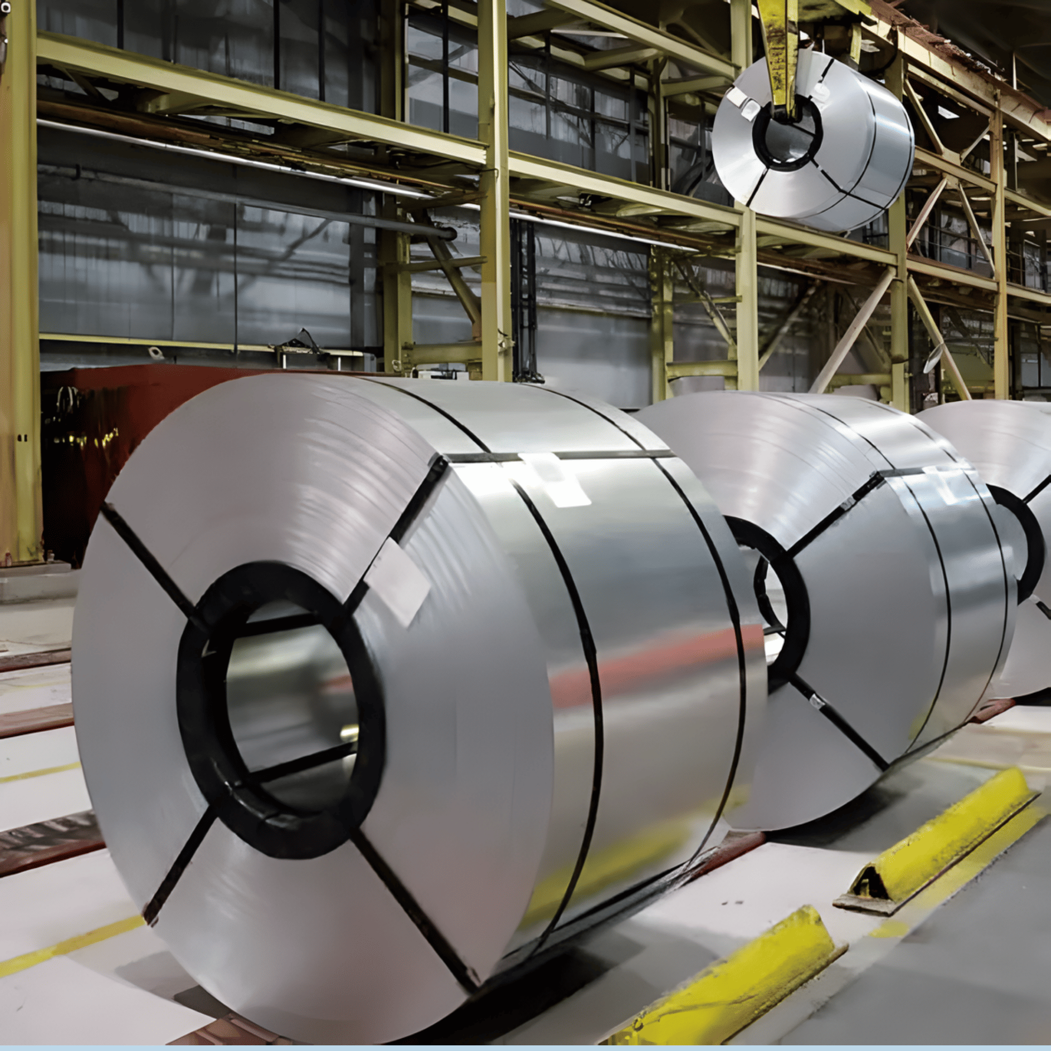 Thép cuộn cán nóng được xếp gọn gàng