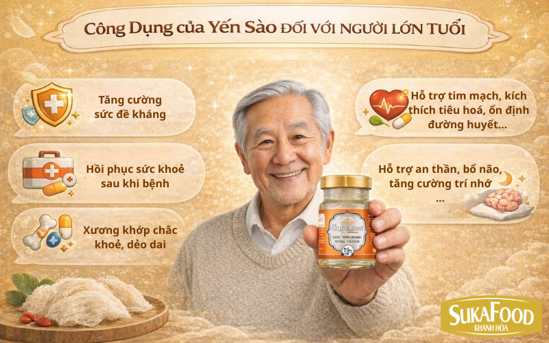 Công dụng của yến sào đối với người lớn tuổi, người già