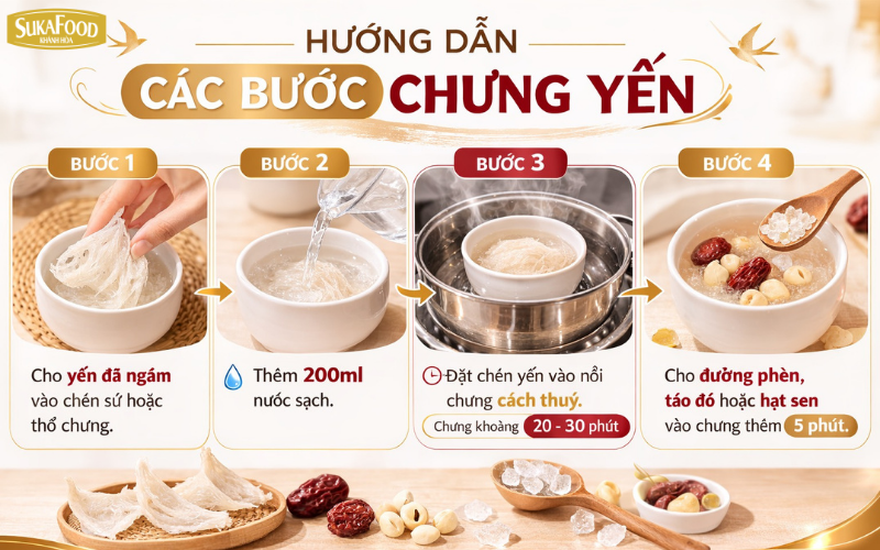 các bước chưng yến