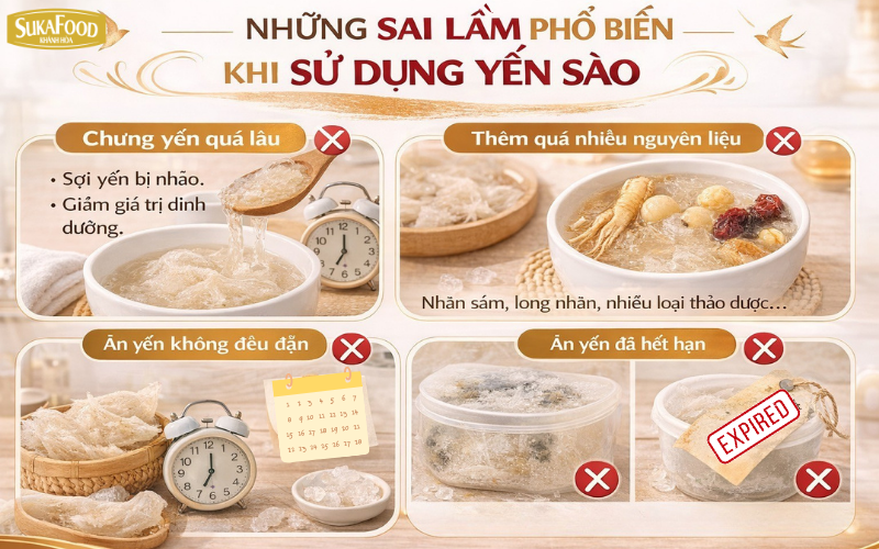 những sai lầm khi sử dụng yến sao