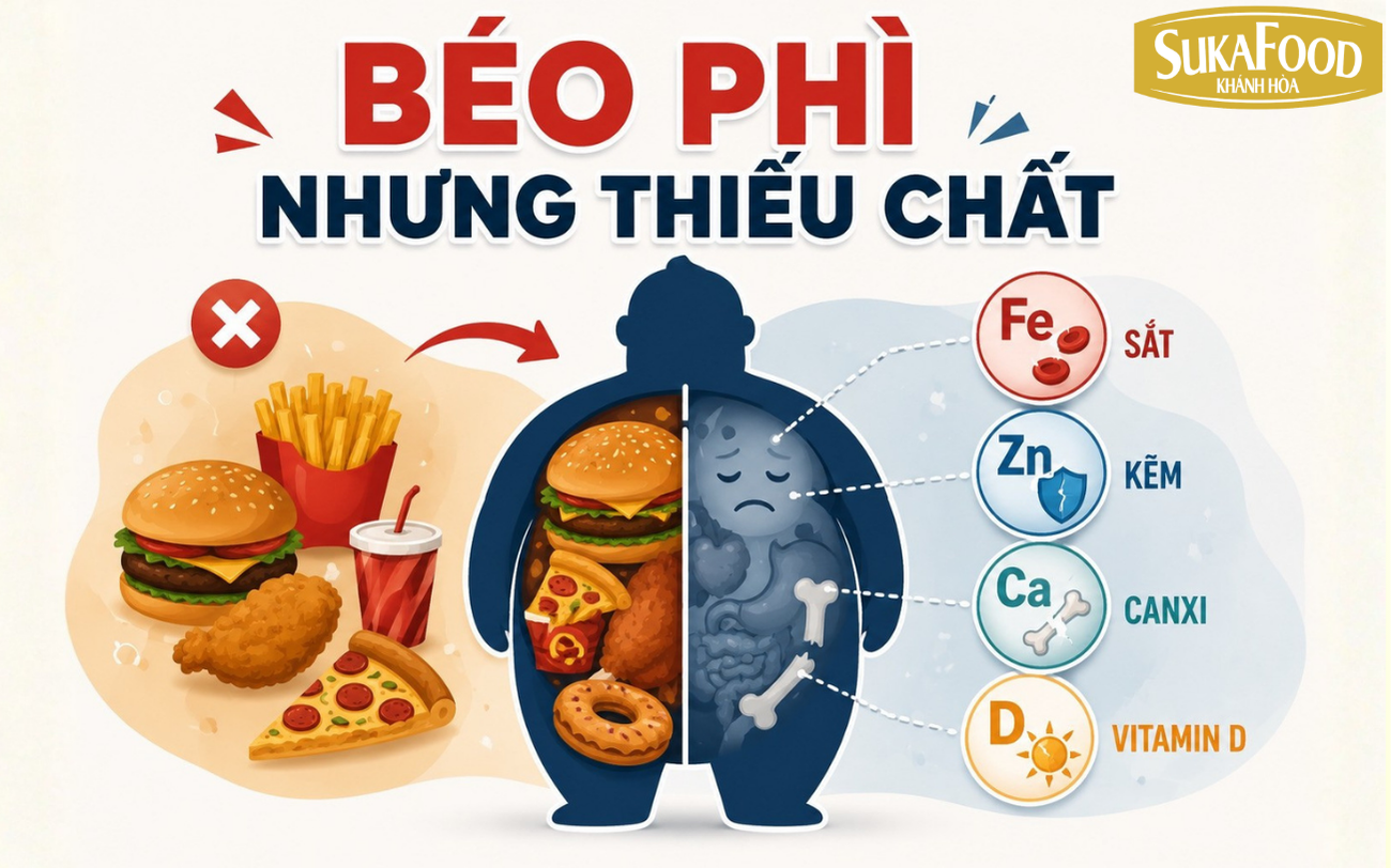 Trẻ béo phì nhưng thiếu vi chất do ăn nhiều calo rỗng