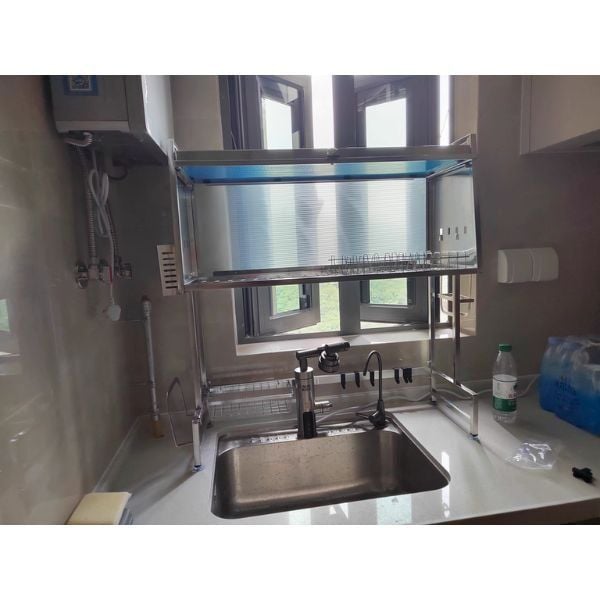 Ảnh thực tế khách hàng sử dụng kệ úp chén inox có nắp đậy 10