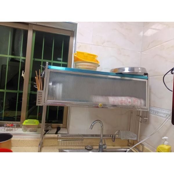 Ảnh thực tế khách hàng sử dụng kệ úp chén inox có nắp đậy 12